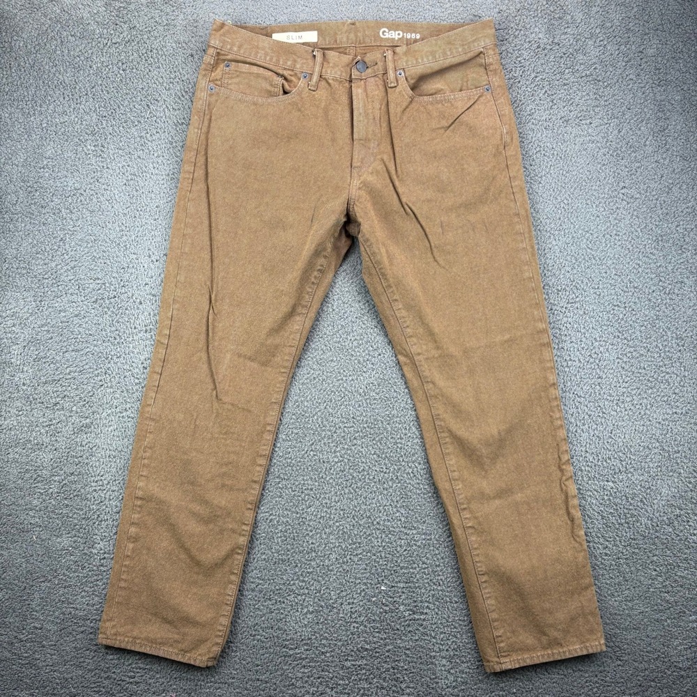 Gap 1969 Mens Slim Fit Brown‎ Corduroy Pants Size 34x30